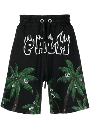 Palm Angels palm-print sweatshorts - Black