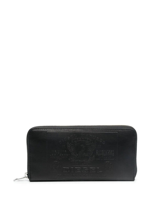 Diesel embossed-logo leather wallet - Black