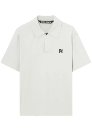 Palm Angels monogram-embroidered cotton polo shirt - White