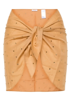 Oséree crystal-embellished tied cover-up - Neutrals