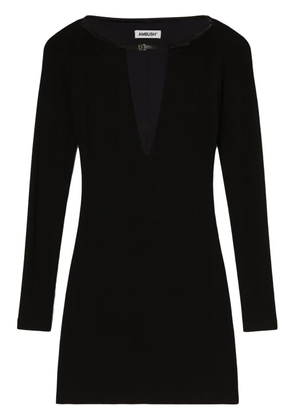 AMBUSH V-neck jersey minidress - Black