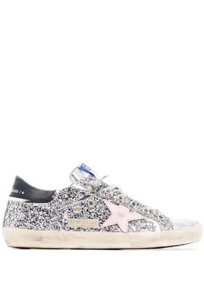 Golden Goose Superstar glitter-embellished trainers - Silver