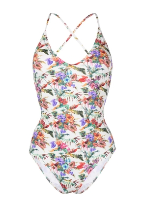 Anjuna Mara floral-print scoop-neck swimsuit - Neutrals