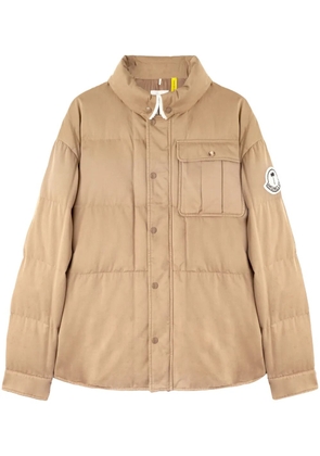 Palm Angels x Moncler x Moncler logo-appliqué puffer jacket - Brown