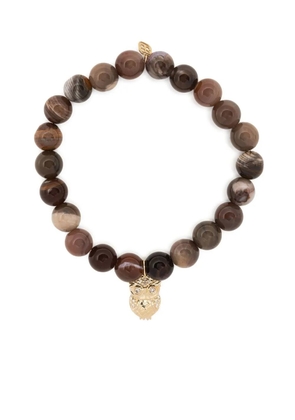 Sydney Evan 14kt yellow gold beaded bracelet - Brown