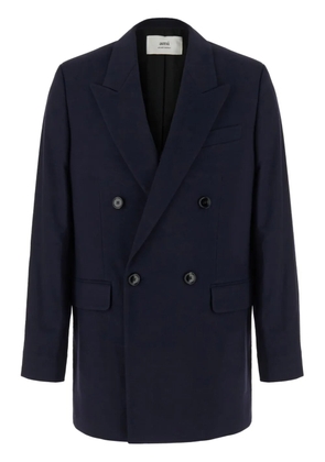AMI Paris double-breasted virgin-wool blazer - Blue