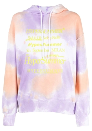 MSGM slogan-print tie-dye hoodie - Purple