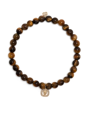 Sydney Evan 14kt yellow gold tiger eye charm bracelet - Brown