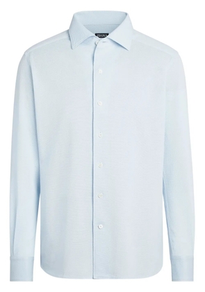 Zegna long-sleeve cotton shirt - Blue