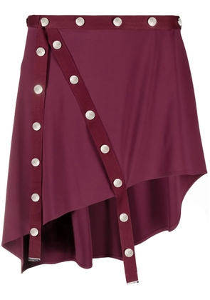 The Attico button-embellished asymmetric miniskirt - Purple