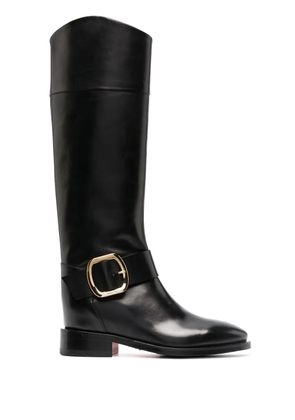 Santoni buckle-detail knee-length boots - Black