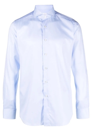 Xacus spread-collar cotton shirt - Blue