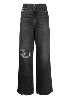 Tommy Jeans distressed-detail straight-leg jeans - Black