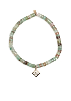 Sydney Evan 14kt yellow gold Moroccan Flower quartz bracelet - Green