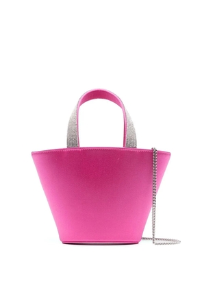 Amina Muaddi Rih satin bucket bag - Pink