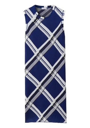 Burberry check-print silk dress - Blue