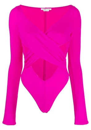 ALESSANDRO VIGILANTE draped cut-out bodysuit - Pink