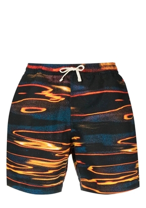 BLUE SKY INN abstract-print swim shorts - Black