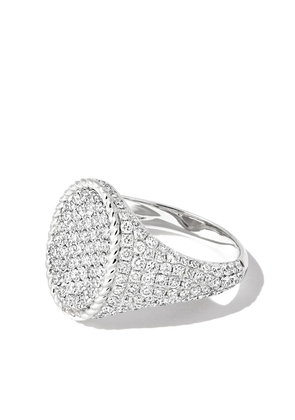 Yvonne Léon 18kt white gold diamond signet ring - Silver
