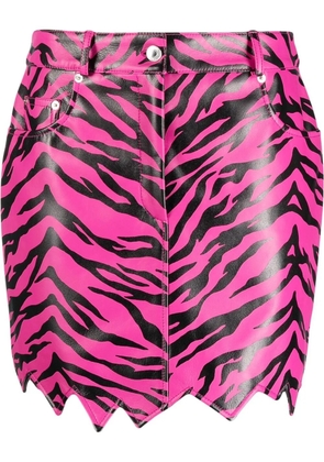 Moschino zig-zag tiger-print skirt - Pink