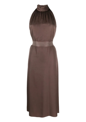 Peserico tied-waist high-neck dress - Brown