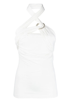 The Attico draped halterneck top - White