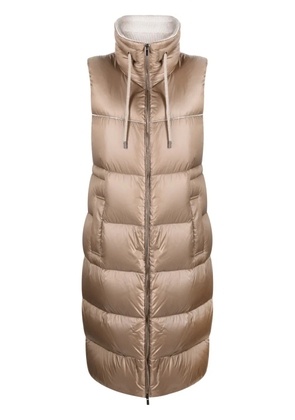 Peserico padded long waistcoat - Brown