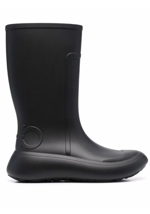 Ferragamo Gancini-debossed rain boots - Black