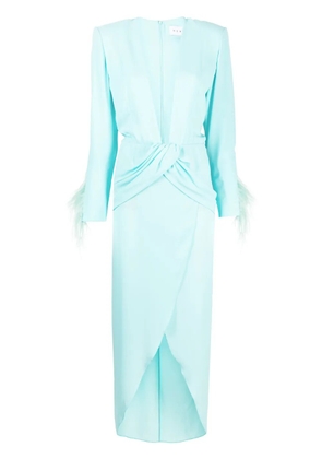 NERVI Ada plunge-neck gown - Blue
