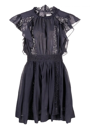 MARANT ÉTOILE lace-panel short-sleeve dress - Blue