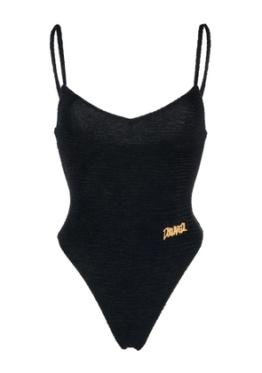 DSQUARED2 textured logo-embroidered swimsuit - Black