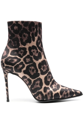 Le Silla Eva 100mm leopard-print boots - Black