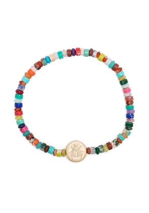 LUIS MORAIS 14kt yellow gold Scarab beaded bracelet - Multicolour