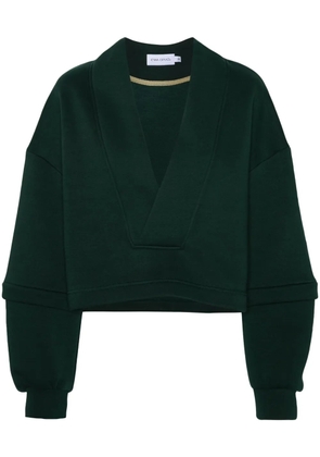 Ioana Ciolacu V-neck cotton-blend sweatshirt - Green