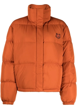 Maison Kitsuné logo-embroidered high-neck padded jacket - Orange