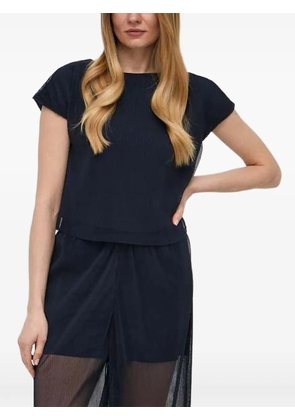 Armani Exchange pleated short-sleeved blouse - Blue