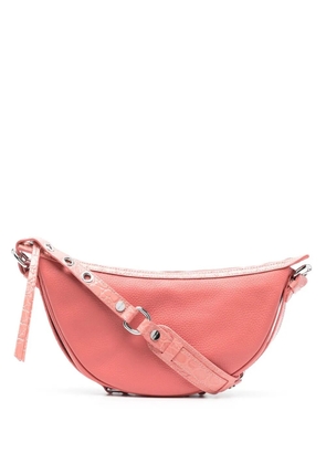BY FAR Gib crocodile-embossed shoulder bag - Pink