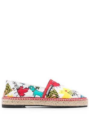DSQUARED2 maple-leaf logo-print espadrilles - White