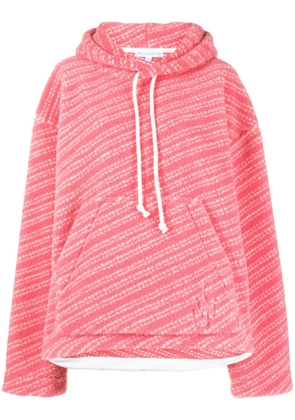JW Anderson logo-embroidered fleece-textured hoodie - Pink