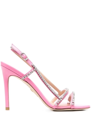 Stuart Weitzman Mondrian Glam crystal-embellished 100mm sandals - Pink