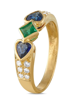 LB Exclusive 18K yellow gold band multi-stone ring