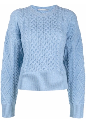 Stella McCartney Aran-knit cropped jumper - Blue