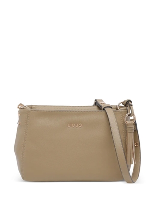 LIU JO logo-plaque tassel shoulder bag - Neutrals