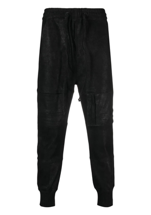 Frei-Mut Poke drawstring-waist leather trousers - Black