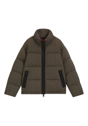 HUGO cable-knit padded jacket - Brown