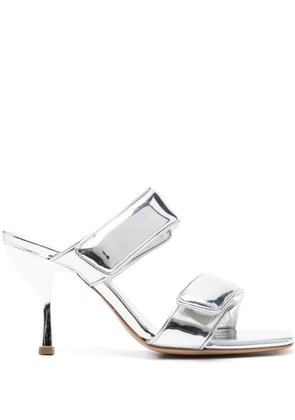 GIABORGHINI 80mm Perni 03 laminated sandals - Silver