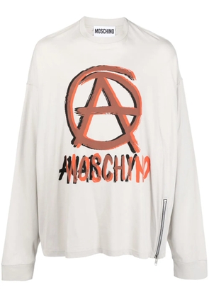 Moschino logo-print organic cotton T-shirt - Grey