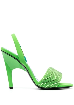 The Attico crystal-embellished open-toe sandals - Green