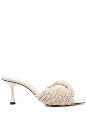 Studio Amelia 75mm twist-detail crochet mules - Neutrals
