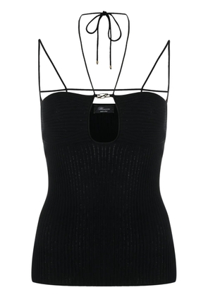Blumarine cut-out ribbed knit top - Black